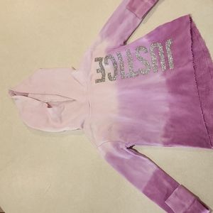 Is purple and pink tiyedye from Justice hoodie